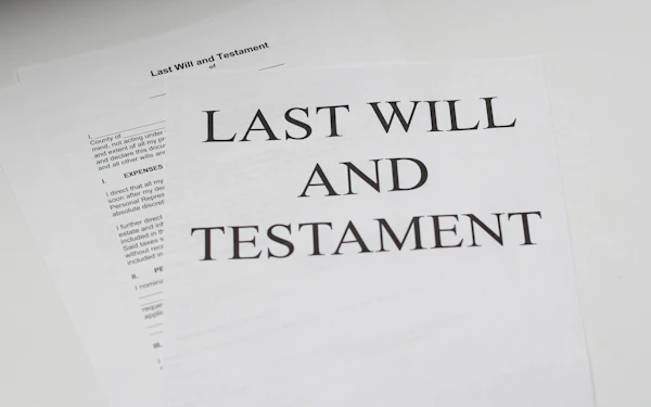 Legal documents and pen on a desk for Islamic will and wasiyyah planning